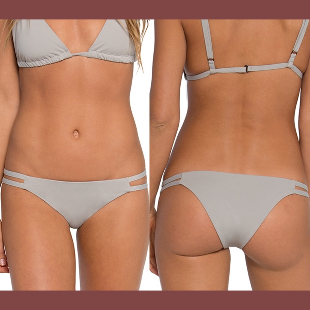 NWT TAVIK Vine Side Strap Cheeky Bikini Bottoms in Grey [SZ Small ]‎